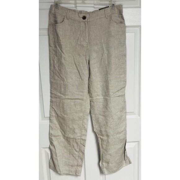 Chicos size 1.5R pants The Ultimate Fit  Linen Straight leg $89.00 Cream Colored - Picture 1 of 8